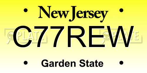 C77REW New Jersey License Plate