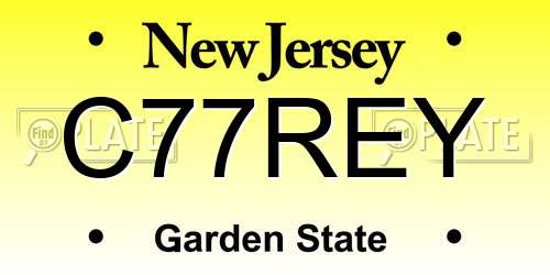 C77REY New Jersey License Plate