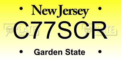 C77SCR New Jersey License Plate