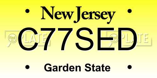 C77SED New Jersey License Plate