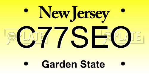 C77SEO New Jersey License Plate