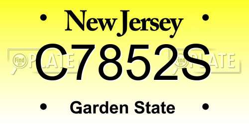 C7852S New Jersey License Plate