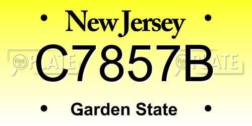 C7857B New Jersey License Plate