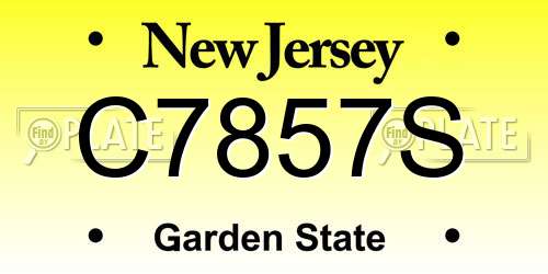 C7857S New Jersey License Plate