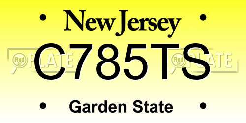 C785TS New Jersey License Plate