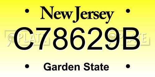 C78629B New Jersey License Plate