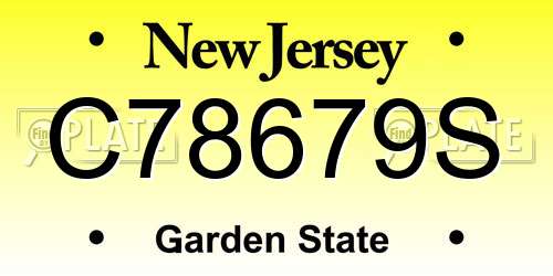 C78679S New Jersey License Plate