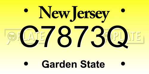 C7873Q New Jersey License Plate