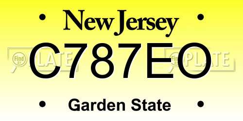 C787EO New Jersey License Plate