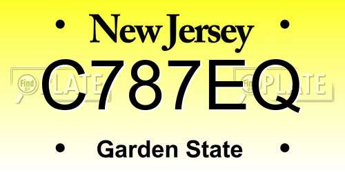 C787EQ New Jersey License Plate