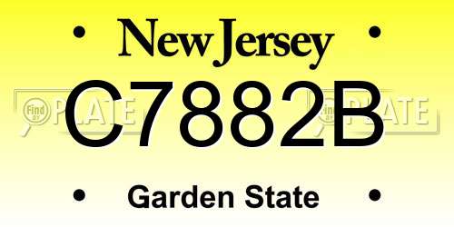 C7882B New Jersey License Plate