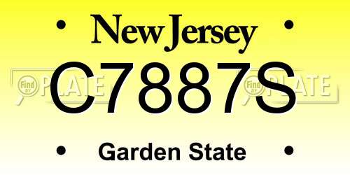 C7887S New Jersey License Plate