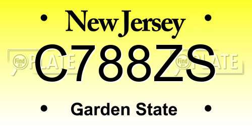 C788ZS New Jersey License Plate