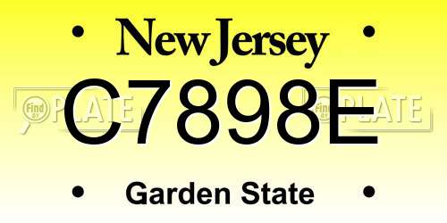 C7898E New Jersey License Plate