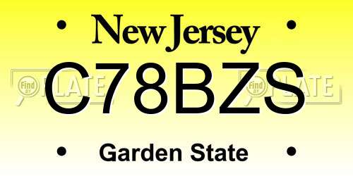C78BZS New Jersey License Plate