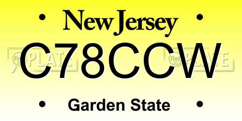 C78CCW New Jersey License Plate