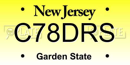 C78DRS New Jersey License Plate