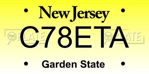 C78ETA New Jersey License Plate