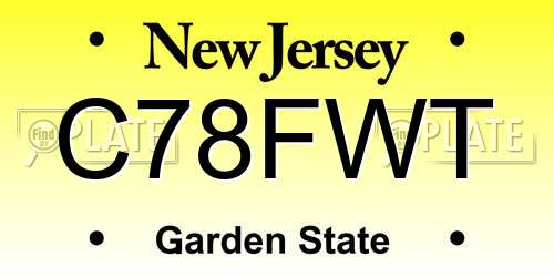 C78FWT New Jersey License Plate