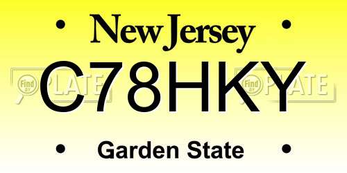 C78HKY New Jersey License Plate