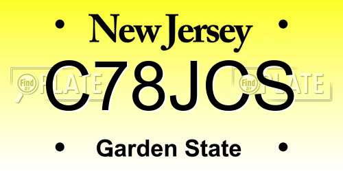 C78JCS New Jersey License Plate