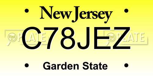 C78JEZ New Jersey License Plate