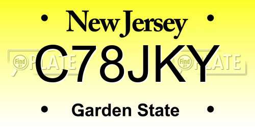 C78JKY New Jersey License Plate