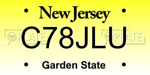 C78JLU New Jersey License Plate