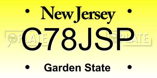 C78JSP New Jersey License Plate