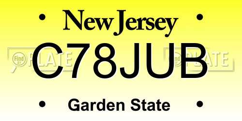 C78JUB New Jersey License Plate