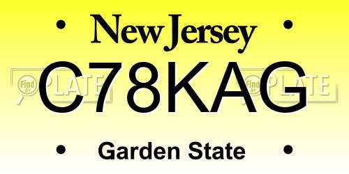 C78KAG New Jersey License Plate