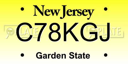 C78KGJ New Jersey License Plate