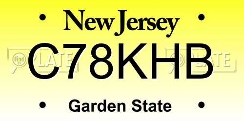 C78KHB New Jersey License Plate