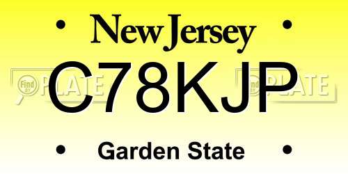 C78KJP New Jersey License Plate