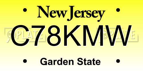 C78KMW New Jersey License Plate