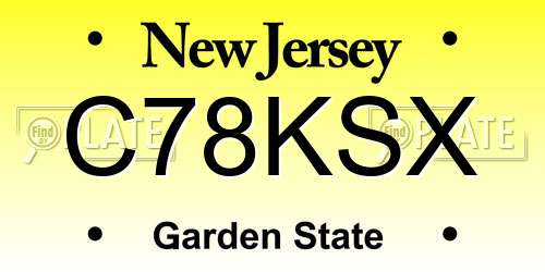 C78KSX New Jersey License Plate