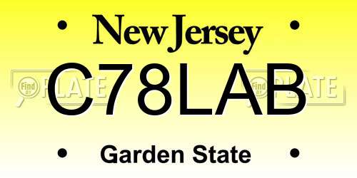 C78LAB New Jersey License Plate