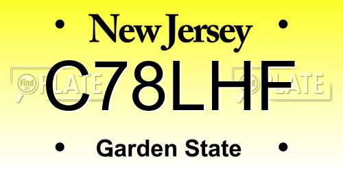 C78LHF New Jersey License Plate
