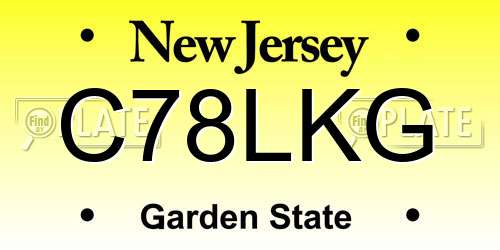 C78LKG New Jersey License Plate