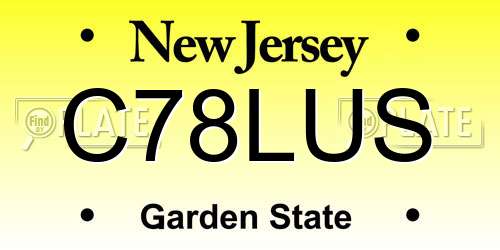 C78LUS New Jersey License Plate