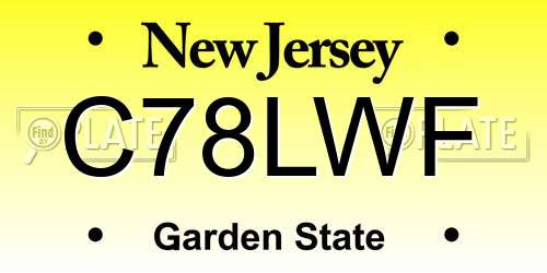 C78LWF New Jersey License Plate