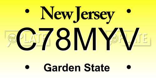 C78MYV New Jersey License Plate