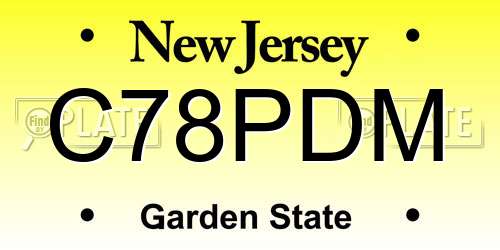 C78PDM New Jersey License Plate