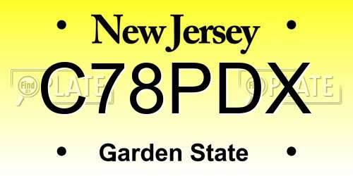 C78PDX New Jersey License Plate