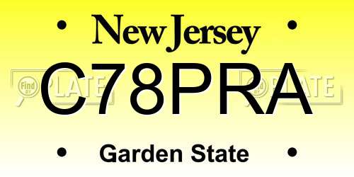 C78PRA New Jersey License Plate