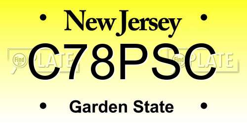 C78PSC New Jersey License Plate