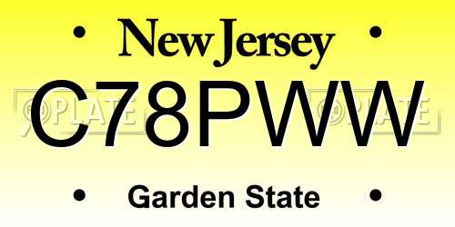 C78PWW New Jersey License Plate