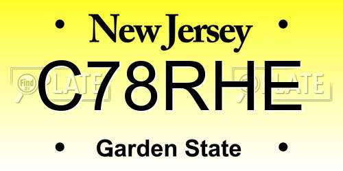 C78RHE New Jersey License Plate