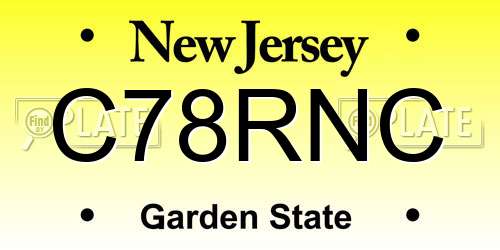 C78RNC New Jersey License Plate