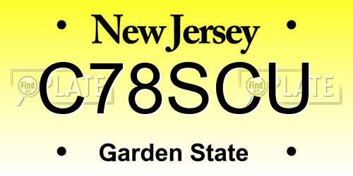 C78SCU New Jersey License Plate